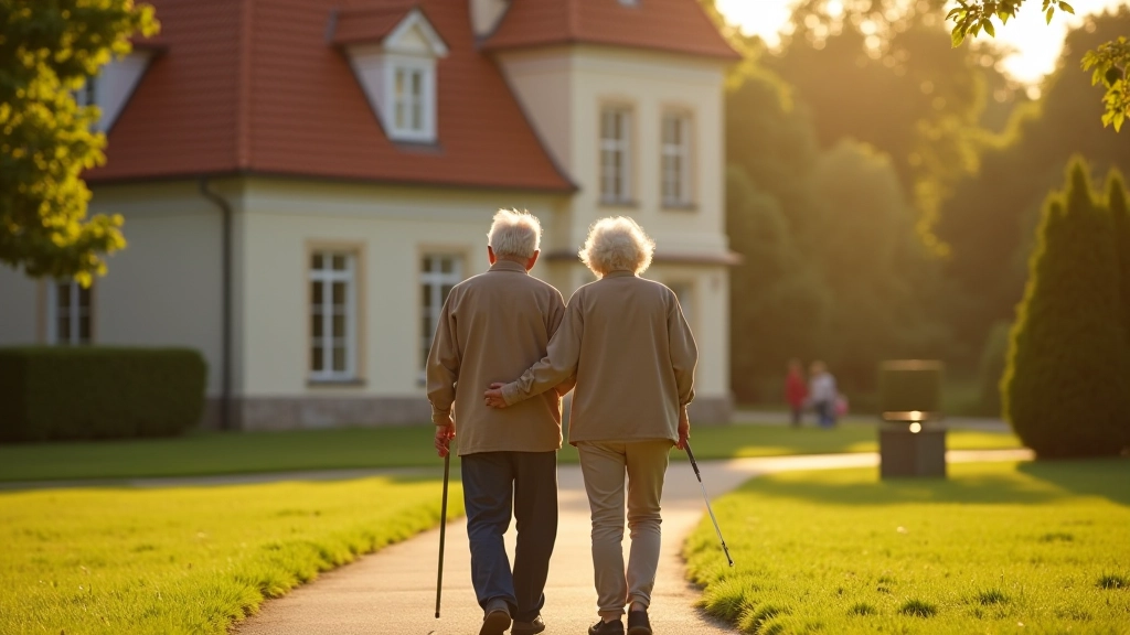 Seniori pastaigas laikā kultūras objekta tuvumā